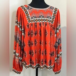   Flying Tomato Peasant Blouse Small Boho Floral Festival Cottagecore